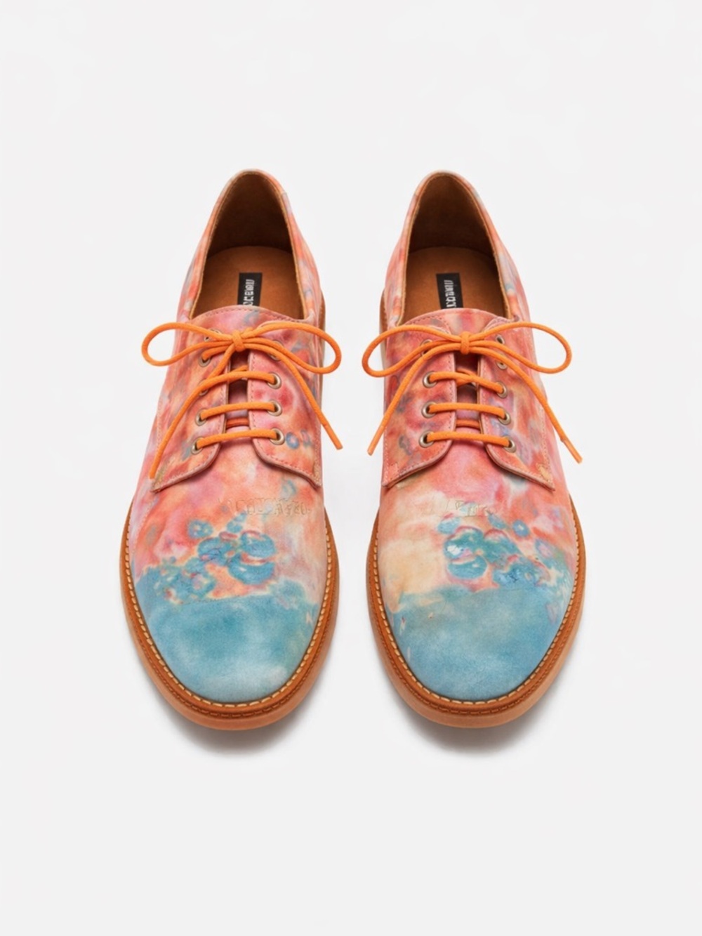 Miista Beige Rubber Sole Shoes with Coral Accents